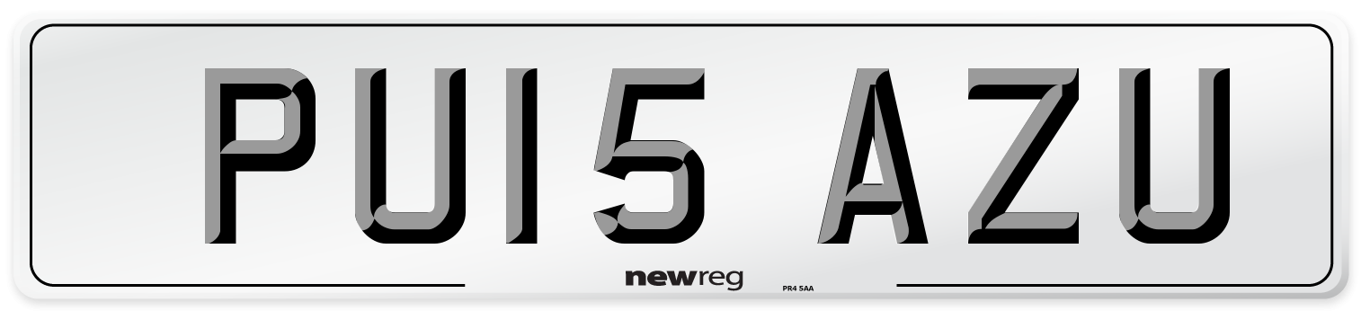 PU15 AZU Number Plate from New Reg